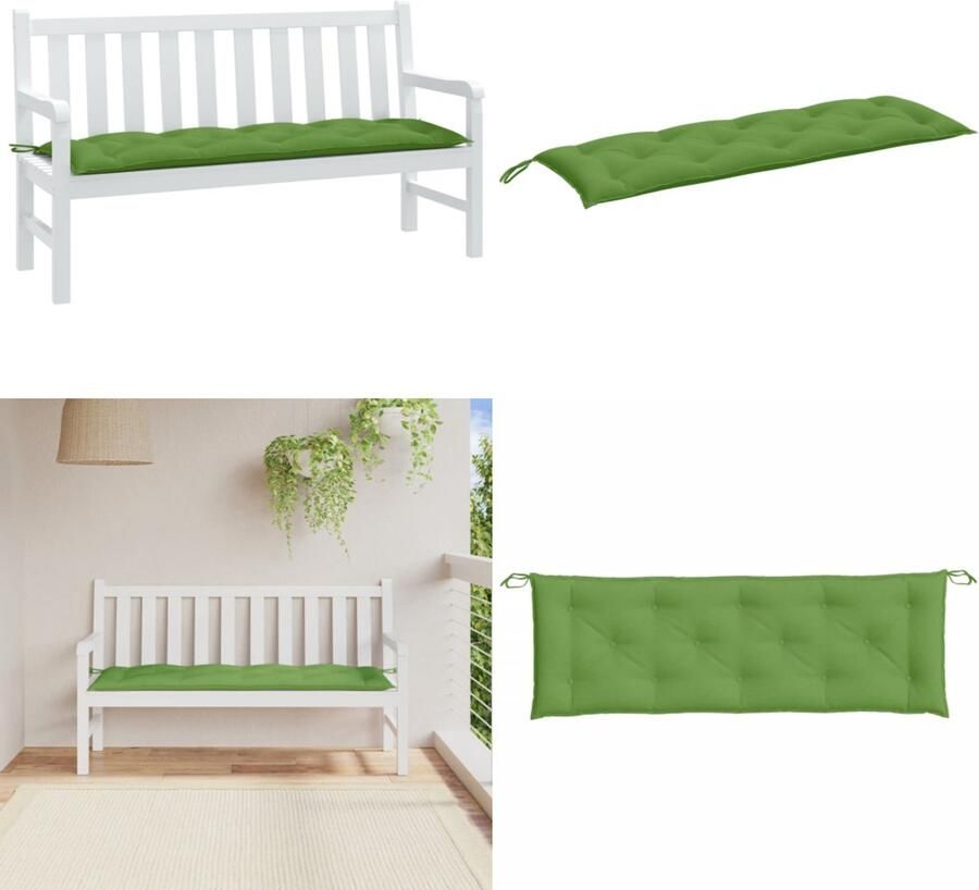 VidaXL Tuinbankkussen 150x50x7 cm stof gemêleerd groen Tuinbankkussen Tuinbankkussens Tuinbank Kussen Buitenbankkussen