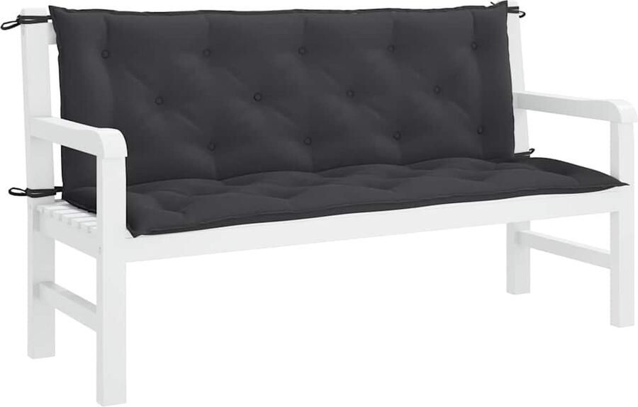 VidaXL Tuinbankkussen 150x50x7 cm Zwart Tuinbankkussentje Buitenkussen Tuinkussen Lounge Kussen Zithoek Kussen Balkon Kussen Terras Kussen Oxford Stof Waterdicht Kussen - Foto 2