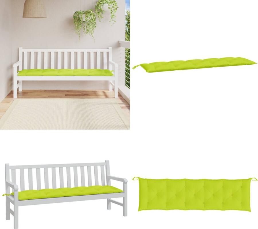 VidaXL Tuinbankkussen 180x50x7 cm oxford stof heldergroen Tuinbankkussen Tuinbankkussens Tuinbank Kussen Buitenbankkussen