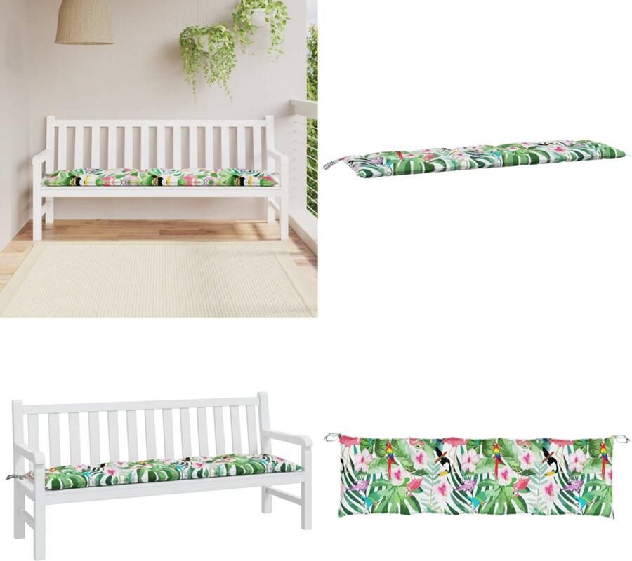 VidaXL Tuinbankkussen 180x50x7 cm oxford stof meerkleurig Tuinbankkussen Tuinbankkussens Tuinbank Kussen Buitenbankkussen