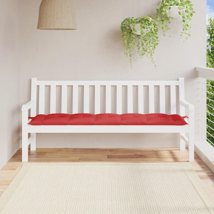 VidaXL Tuinbankkussen 180x50x7 cm Rood Tuinbankkussentje Tuinkussen Outdoor Kussen Balkon Kussen Zithoek Accessoires Lounge Set - Foto 2