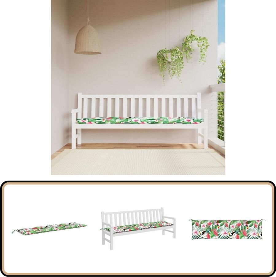 VidaXL Tuinbankkussen 200x50x7 cm Waterafstotend Tuinbankkussentje Tuinkussen Balkondecoratie Outdoor Accessoires Lounge Set Patio Furniture