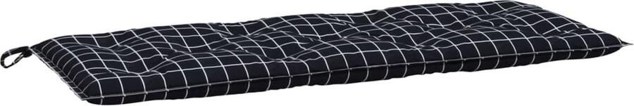VidaXL Tuinbankkussen Ruitpatroon 120x50x7 cm Tuinbankkussentje Buitenkussen Zitkussen Patio Set Tuinset Lounge Set Garden Furniture