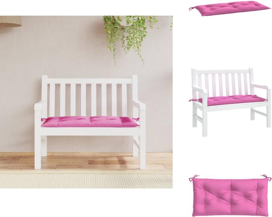 VidaXL Tuinbankkussen Tuinbankkussens Tuinbank Kussen Buitenbankkussen Tuinbankkussen 100x50x7 cm oxford stof roze