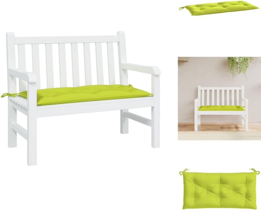 VidaXL Tuinbankkussen Tuinbankkussens Tuinbank Kussen Buitenbankkussen Tuinbankkussen 100x50x7 cm oxford stof heldergroen