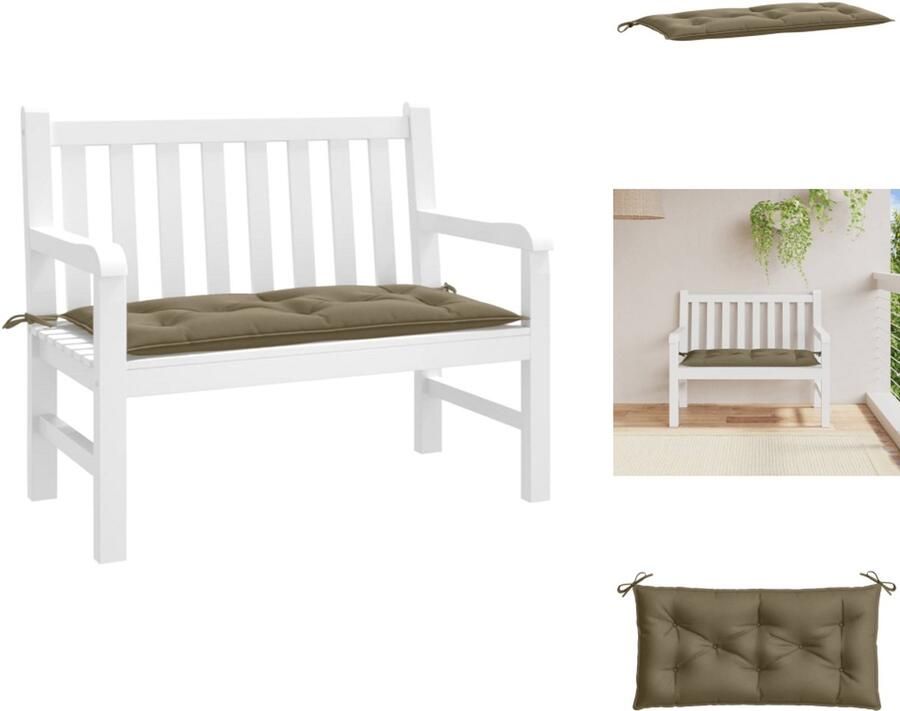 VidaXL Tuinbankkussen Tuinbankkussens Tuinbank Kussen Buitenbankkussen Tuinbankkussen 100x50x7 cm stof gemêleerd taupe