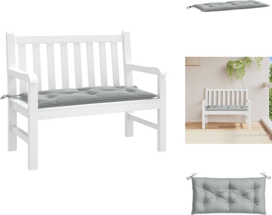 VidaXL Tuinbankkussen Tuinbankkussens Tuinbank Kussen Buitenbankkussen Tuinbankkussen 100x50x7 cm stof gemêleerd lichtgrijs