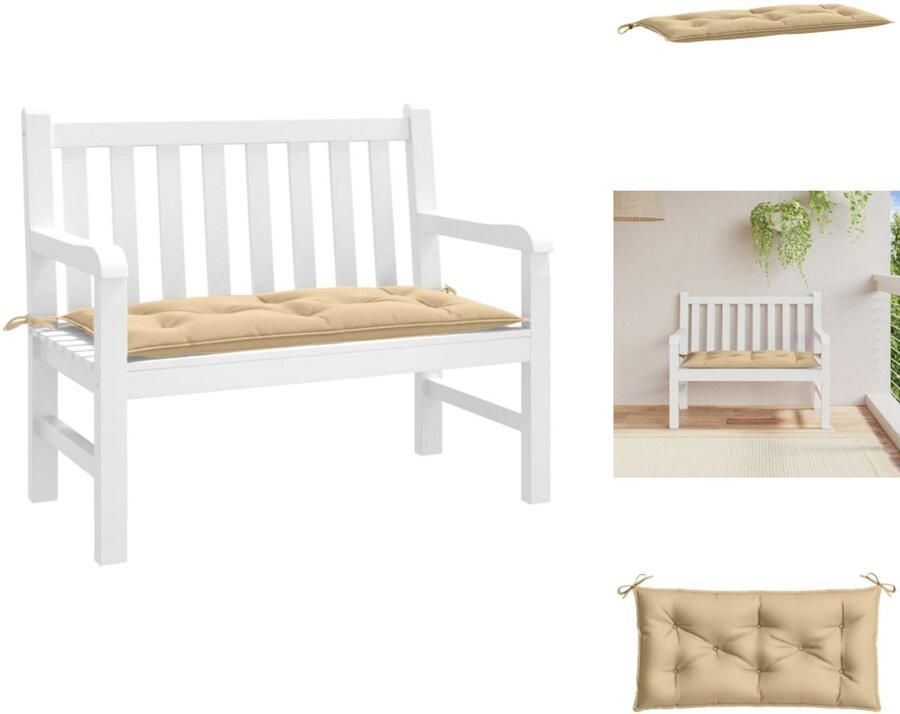 VidaXL Tuinbankkussen Tuinbankkussens Tuinbank Kussen Buitenbankkussen Tuinbankkussen 100x50x7 cm stof gemêleerd beige