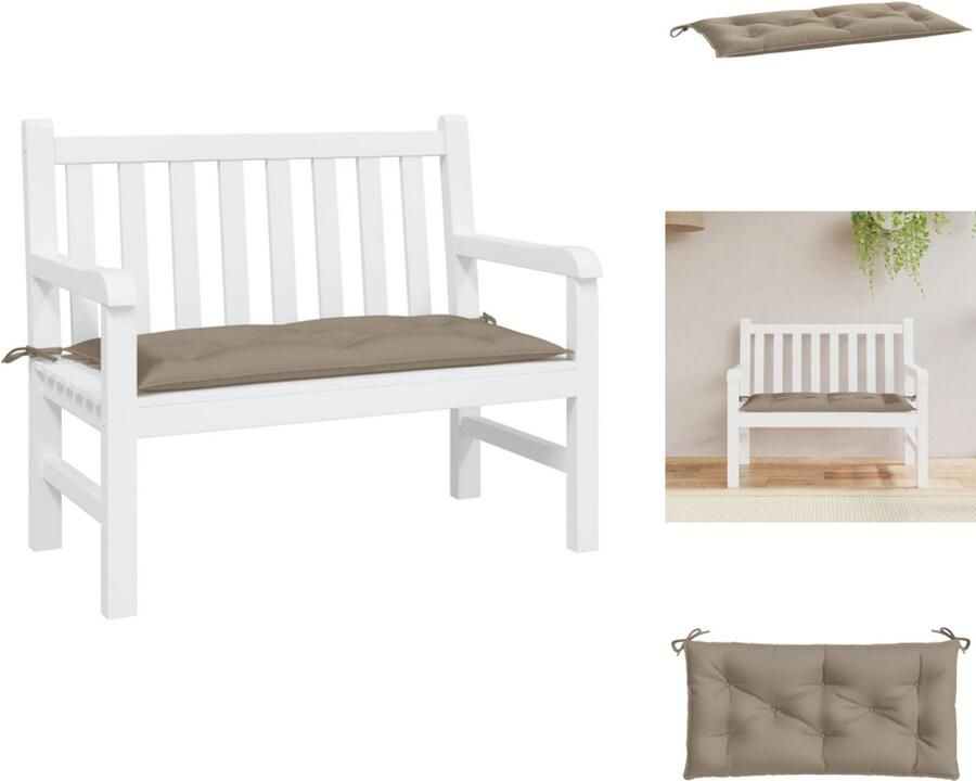 VidaXL Tuinbankkussen Tuinbankkussens Tuinbank Kussen Buitenbankkussen Tuinbankkussen 100x50x7 cm oxford stof taupe