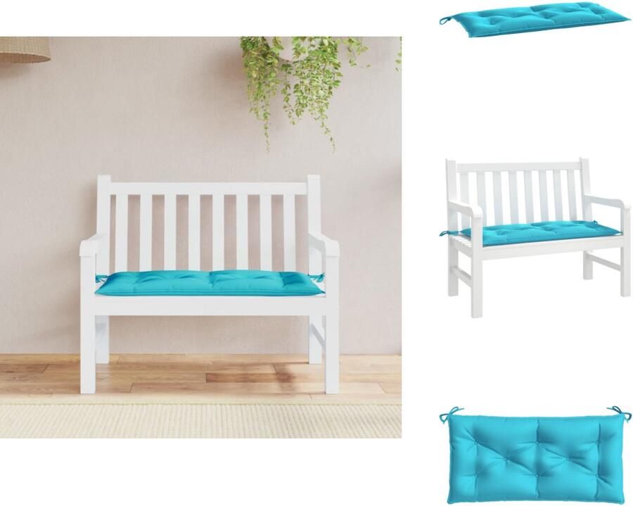 VidaXL Tuinbankkussen Tuinbankkussens Tuinbank Kussen Buitenbankkussen Tuinbankkussen 100x50x7 cm oxford stof turquoise