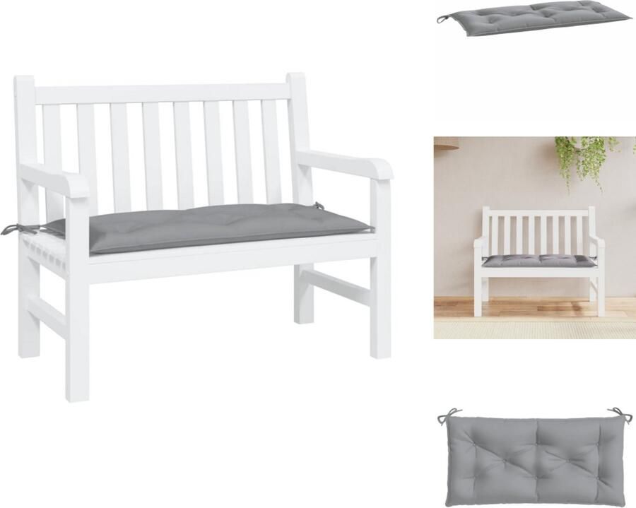 VidaXL Tuinbankkussen Tuinbankkussens Tuinbank Kussen Buitenbankkussen Tuinbankkussen 100x50x7 cm oxford stof grijs