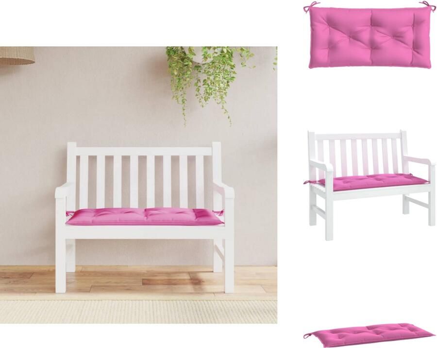 VidaXL Tuinbankkussen Tuinbankkussens Tuinbank Kussen Buitenbankkussen Tuinbankkussen 110x50x7 cm stof roze