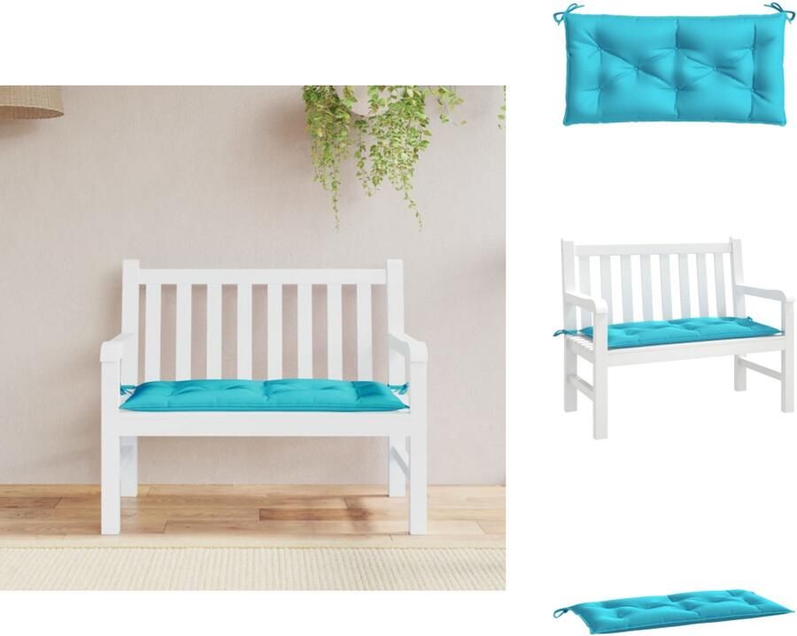VidaXL Tuinbankkussen Tuinbankkussens Tuinbank Kussen Buitenbankkussen Tuinbankkussen 110x50x7 cm stof turquoise