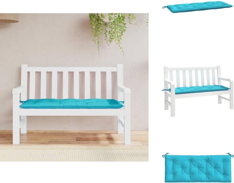 VidaXL Tuinbankkussen Tuinbankkussens Tuinbank Kussen Buitenbankkussen Tuinbankkussen 120x50x7 cm stof turquoise