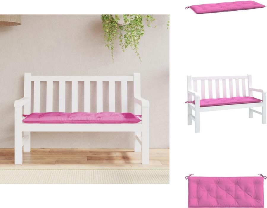 VidaXL Tuinbankkussen Tuinbankkussens Tuinbank Kussen Buitenbankkussen Tuinbankkussen 120x50x7 cm stof roze