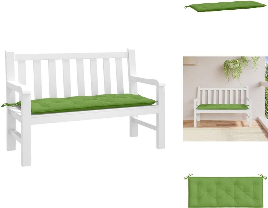 VidaXL Tuinbankkussen Tuinbankkussens Tuinbank Kussen Buitenbankkussen Tuinbankkussen 120x50x7 cm stof gemêleerd groen