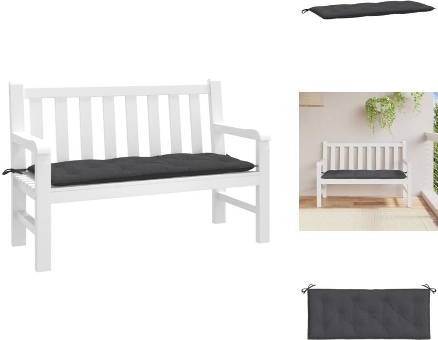 VidaXL Tuinbankkussen Tuinbankkussens Tuinbank Kussen Buitenbankkussen Tuinbankkussen 120x50x7 cm stof gemêleerd antracietkleurig