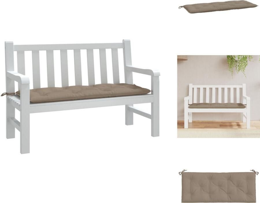 VidaXL Tuinbankkussen Tuinbankkussens Tuinbank Kussen Buitenbankkussen Tuinbankkussen 120x50x7 cm oxford stof taupe