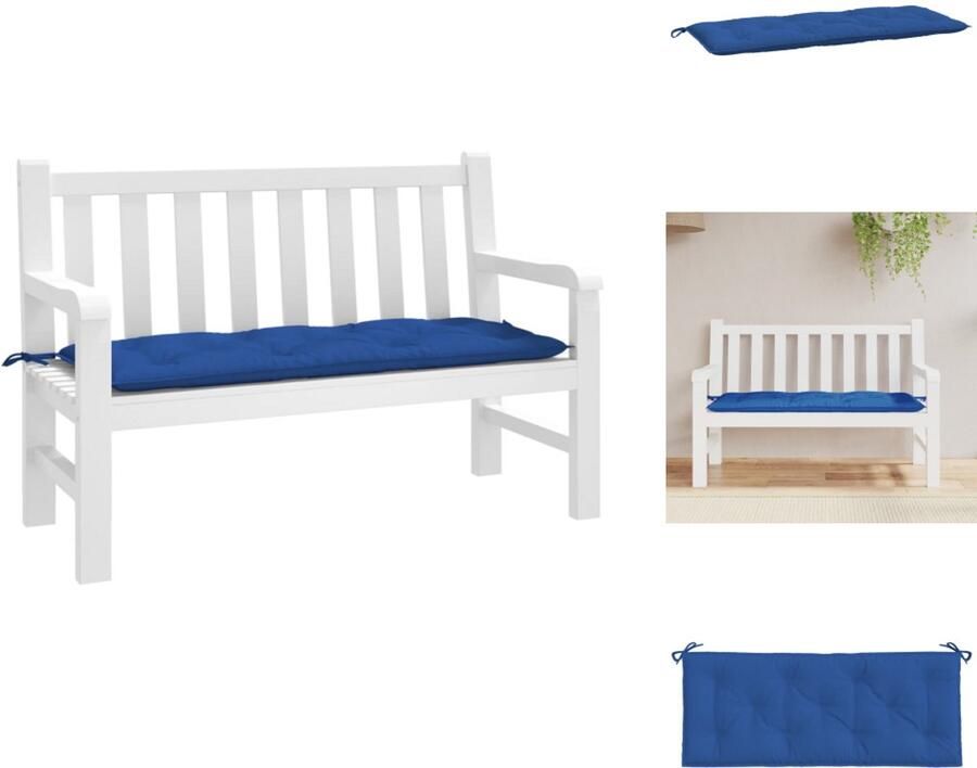 VidaXL Tuinbankkussen Tuinbankkussens Tuinbank Kussen Buitenbankkussen Tuinbankkussen 120x50x7 cm oxford stof blauw