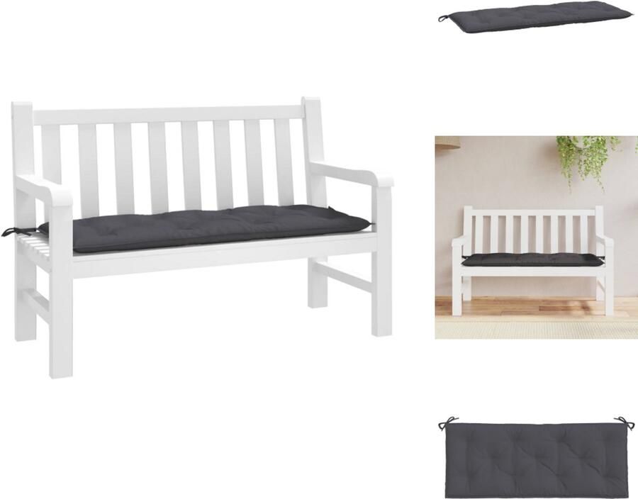 VidaXL Tuinbankkussen Tuinbankkussens Tuinbank Kussen Buitenbankkussen Tuinbankkussen 120x50x7 cm oxford stof antracietkleurig