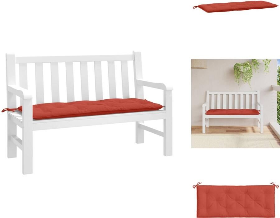 VidaXL Tuinbankkussen Tuinbankkussens Tuinbank Kussen Buitenbankkussen Tuinbankkussen 120x50x7 cm stof gemêleerd rood