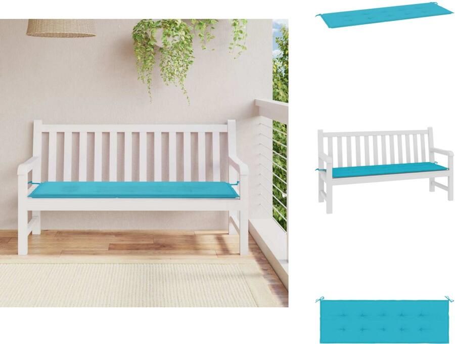 VidaXL Tuinbankkussen Tuinbankkussens Tuinbank Kussen Buitenbankkussen Tuinbankkussen 150x50x3 cm oxford stof turquoise