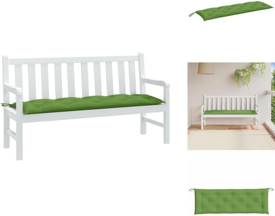 VidaXL Tuinbankkussen Tuinbankkussens Tuinbank Kussen Buitenbankkussen Tuinbankkussen 150x50x7 cm stof gemêleerd groen