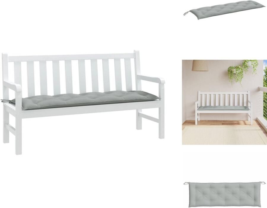 VidaXL Tuinbankkussen Tuinbankkussens Tuinbank Kussen Buitenbankkussen Tuinbankkussen 150x50x7 cm stof gemêleerd lichtgrijs