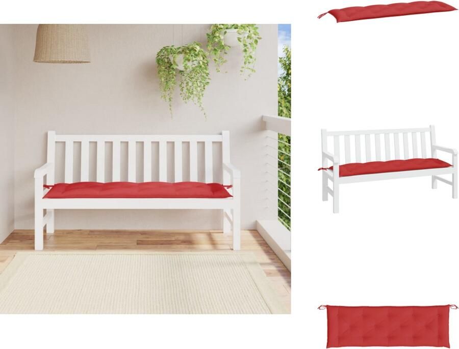 VidaXL Tuinbankkussen Tuinbankkussens Tuinbank Kussen Buitenbankkussen Tuinbankkussen 150x50x7 cm oxford stof rood