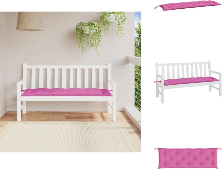 VidaXL Tuinbankkussen Tuinbankkussens Tuinbank Kussen Buitenbankkussen Tuinbankkussen 150x50x7 cm oxford stof roze