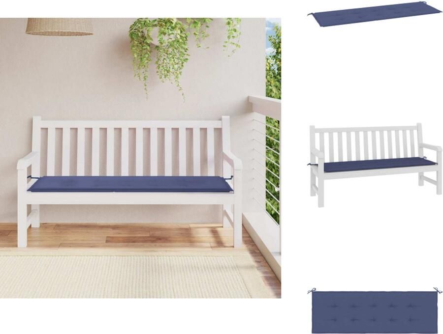 VidaXL Tuinbankkussen Tuinbankkussens Tuinbank Kussen Buitenbankkussen Tuinbankkussen 150x50x3 cm oxford stof marineblauw