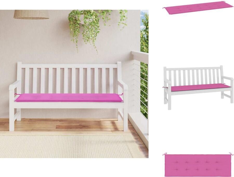 VidaXL Tuinbankkussen Tuinbankkussens Tuinbank Kussen Buitenbankkussen Tuinbankkussen 150x50x3 cm oxford stof roze