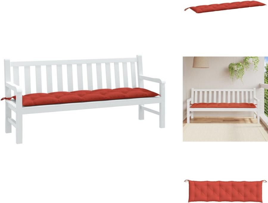 VidaXL Tuinbankkussen Tuinbankkussens Tuinbank Kussen Buitenbankkussen Tuinbankkussen 180x50x7 cm stof gemêleerd rood