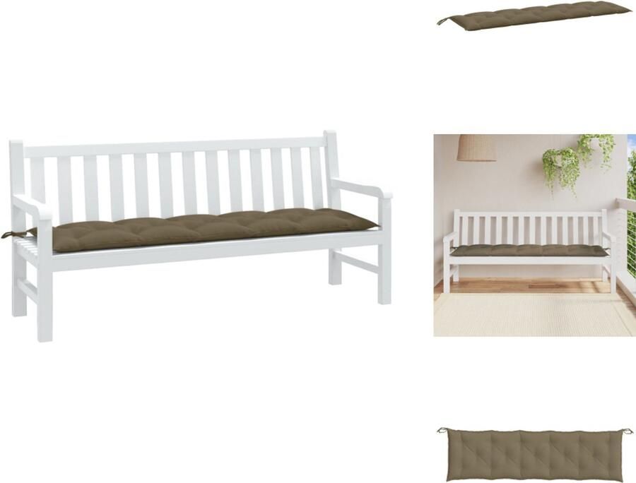 VidaXL Tuinbankkussen Tuinbankkussens Tuinbank Kussen Buitenbankkussen Tuinbankkussen 180x50x7 cm stof gemêleerd taupe