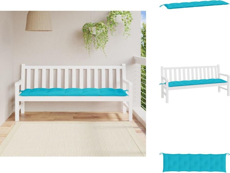 VidaXL Tuinbankkussen Tuinbankkussens Tuinbank Kussen Buitenbankkussen Tuinbankkussen 180x50x7 cm oxford stof turquoise