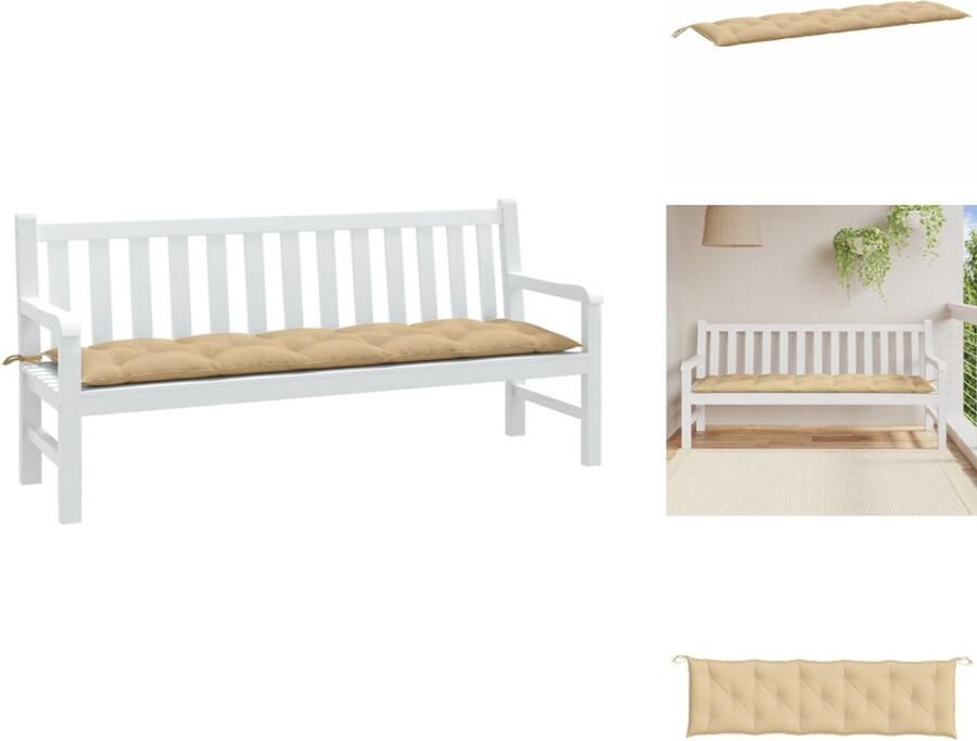 VidaXL Tuinbankkussen Tuinbankkussens Tuinbank Kussen Buitenbankkussen Tuinbankkussen 180x50x7 cm stof gemêleerd beige
