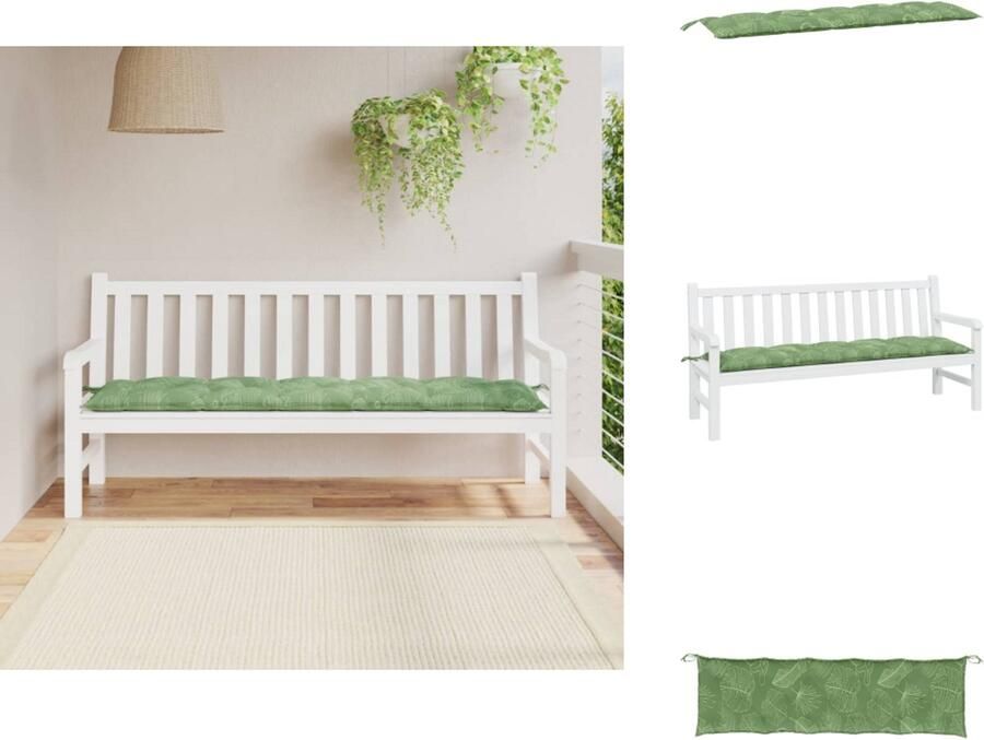 VidaXL Tuinbankkussen Tuinbankkussens Tuinbank Kussen Buitenbankkussen Tuinbankkussen 180x50x7 cm oxford stof bladpatroon