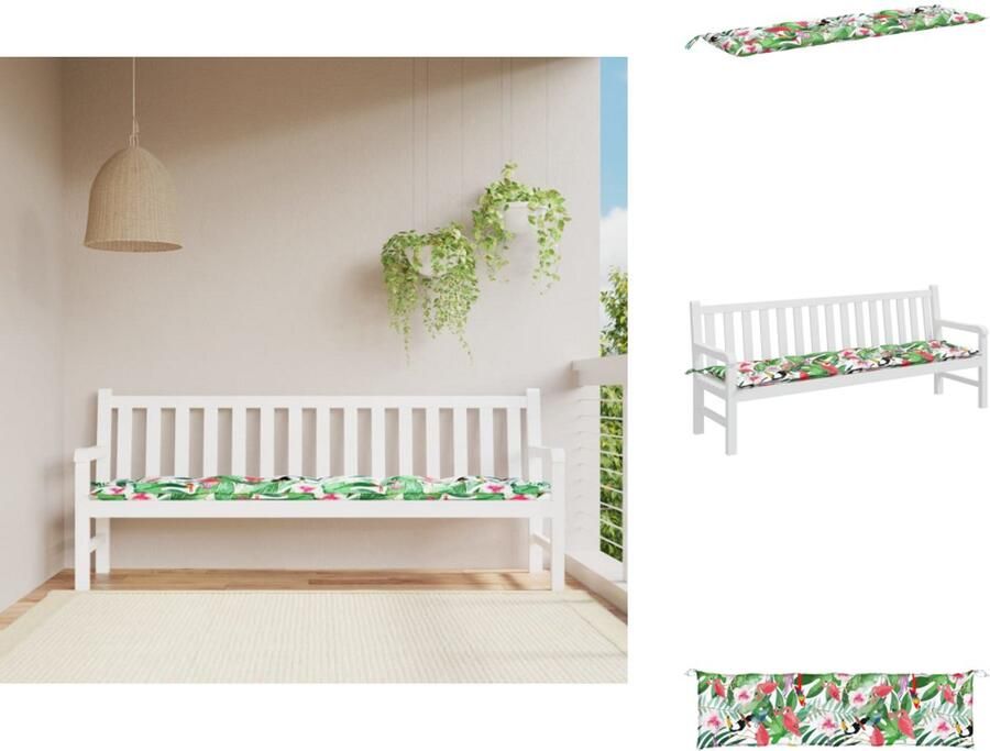 VidaXL Tuinbankkussen Tuinbankkussens Tuinbank Kussen Buitenbankkussen Tuinbankkussen 200x50x7 cm stof meerkleurig