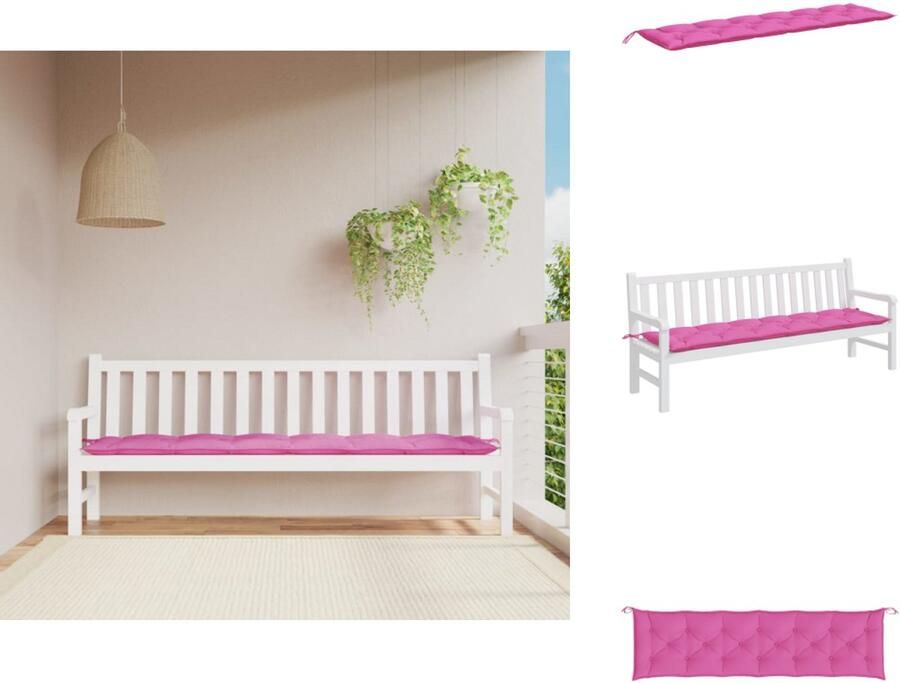 VidaXL Tuinbankkussen Tuinbankkussens Tuinbank Kussen Buitenbankkussen Tuinbankkussen 200x50x7 cm stof roze
