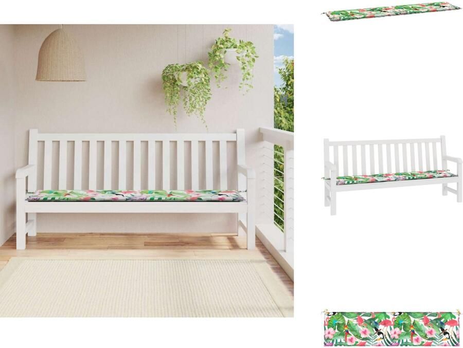 VidaXL Tuinbankkussen Tuinbankkussens Tuinbank Kussen Buitenbankkussen Tuinbankkussen 200x50x3 cm stof meerkleurig
