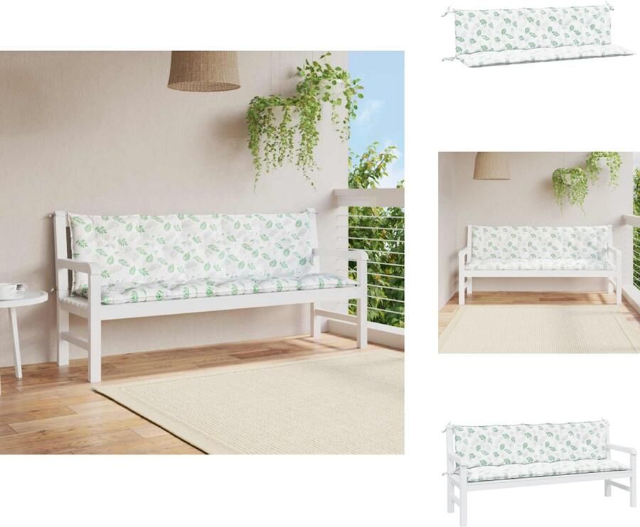 VidaXL Tuinbankkussen Tuinbankkussens Tuinbank Kussen Buitenbankkussen Tuinbankkussens 2 st oxford stof bladpatroon