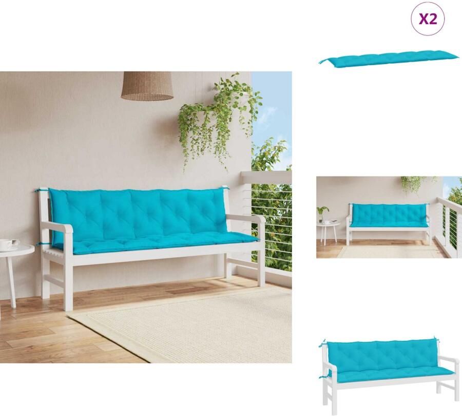 VidaXL Tuinbankkussen Tuinbankkussens Tuinbank Kussen Buitenbankkussen Tuinbankkussens 2 st oxford stof turquoise