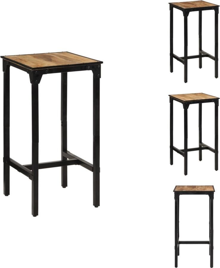 VidaXL Tuinbartafel Tuinbartafels Bartafel Buiten Bartafel 60x55x107 cm massief ruw mangohout