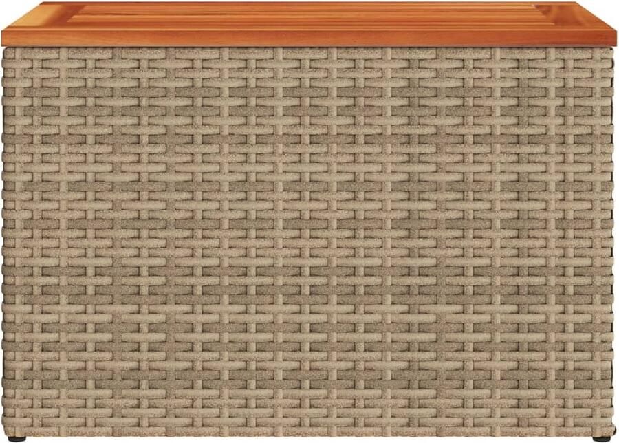 VidaXL Tuinbijzettafels 2 St 55X34X37 Cm Poly Rattan En Hout Beige - Foto 5