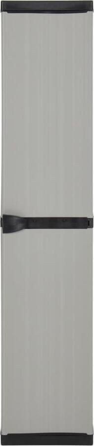 VidaXL Tuinkast 3 schappen Grijs Zwart 168 cm Balkonkast Tuin Kast Opslagruimte Balkonopslag Buitenschrank Grijze Kast Zwarte Kast