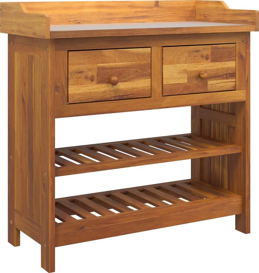 VidaXL Tuinkast met lade met plank met opslag Bruin 78 x 36.5 x 78cm Massief acaciahout