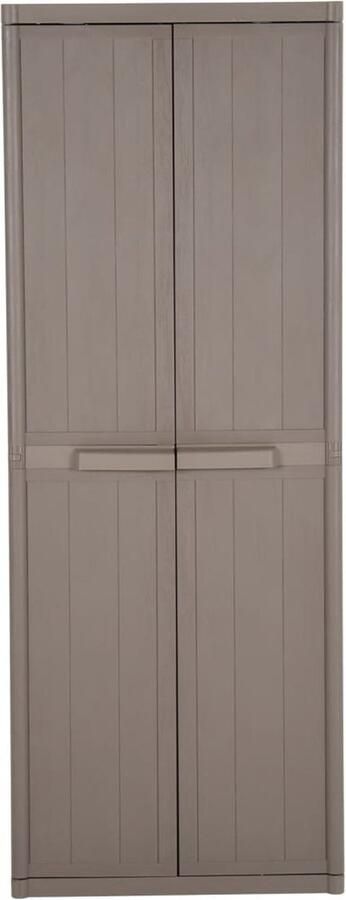 The Living Store Opbergkast 65 x 45 x 172 cm 4 schappen Bruin Hout-look Opslagruimte Tuinkast Houten Look Bruine Kast Buitenkast