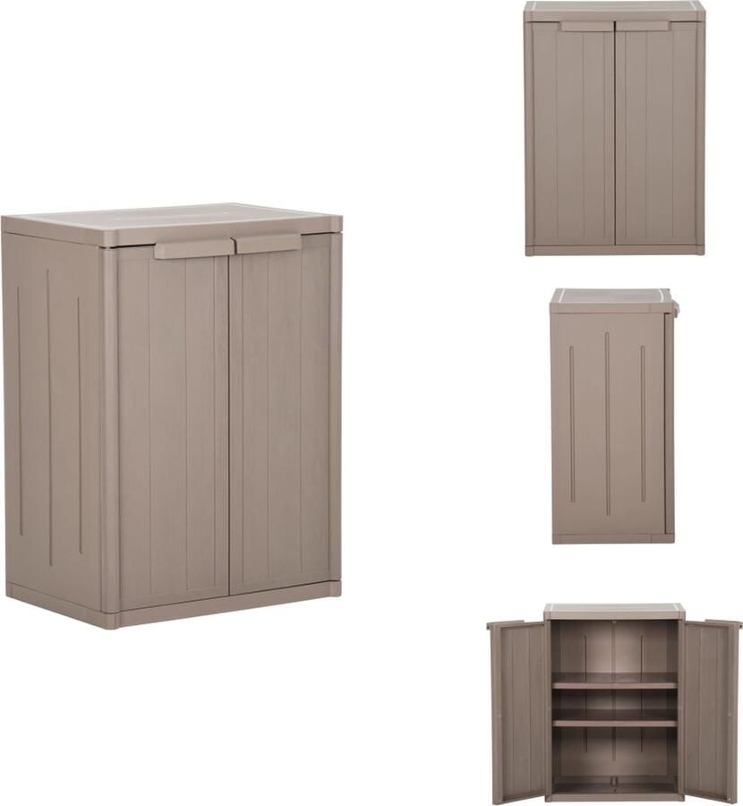 VidaXL Tuinkast Tuinkasten Buitenkast Opbergkast Tuinkast 65x45x88 cm polypropyleen hout-look bruin