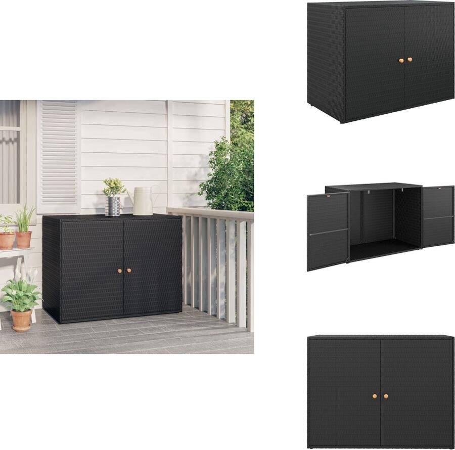 VidaXL Tuinkast Tuinkasten Buitenkast Tuinbox Tuinkast 100x55 5x80 cm poly rattan zwart