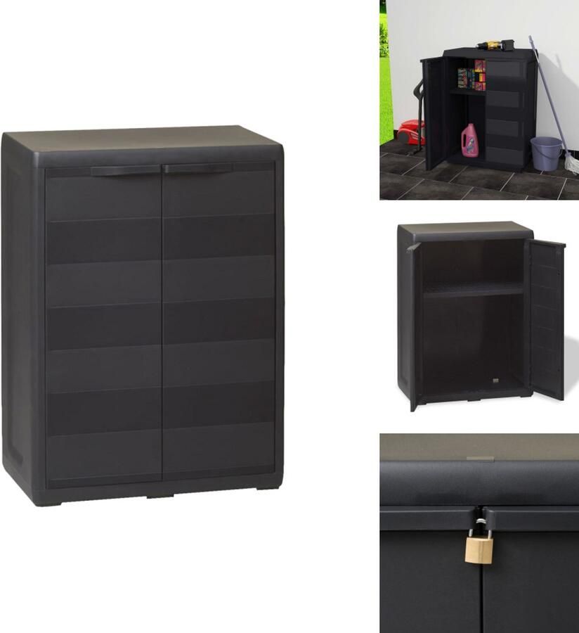 VidaXL Tuinkast Tuinkasten Tuin Kast Tuin Kast Tuinkast met 1 schap zwart